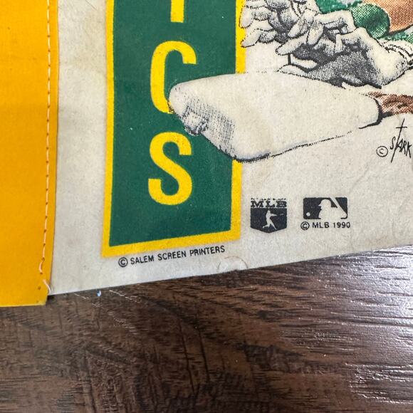 Vintage Rickey Henderson Salem 90s Pennant Banner Oakland Athletics Baseball MLB - Picture 3 of 13